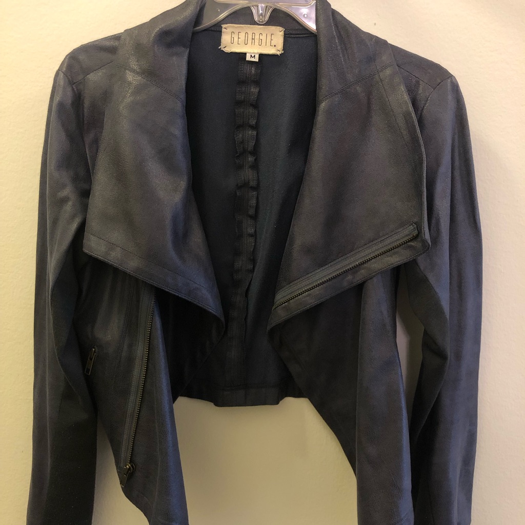 Georgie Blue Moto Jacket From Intermix